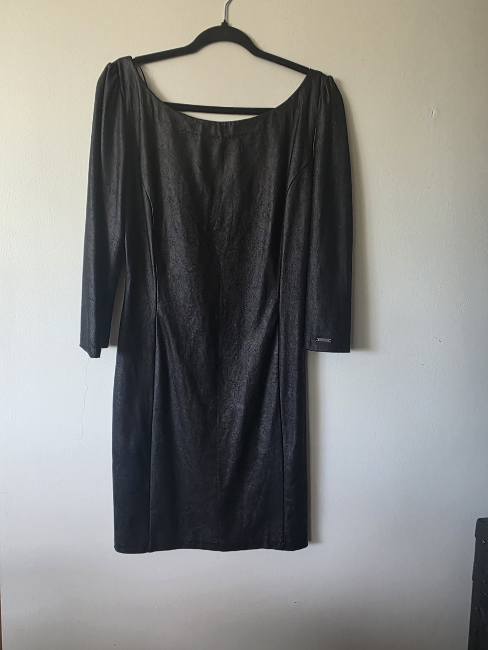 Vintage GUESS Black Bodycon Dress Full Back Zip | Sexy Cocktail Party Dress